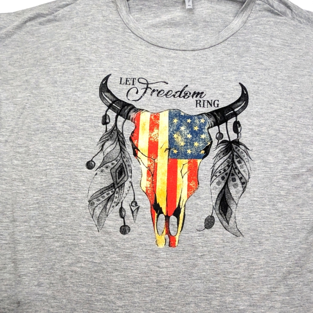 Let Freedom Ring Patriotic 4th Of July Longhorn 2X